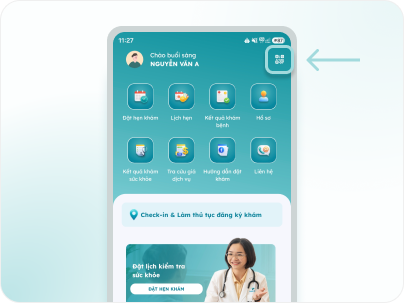 Chọn vào biểu tượng Mã QR