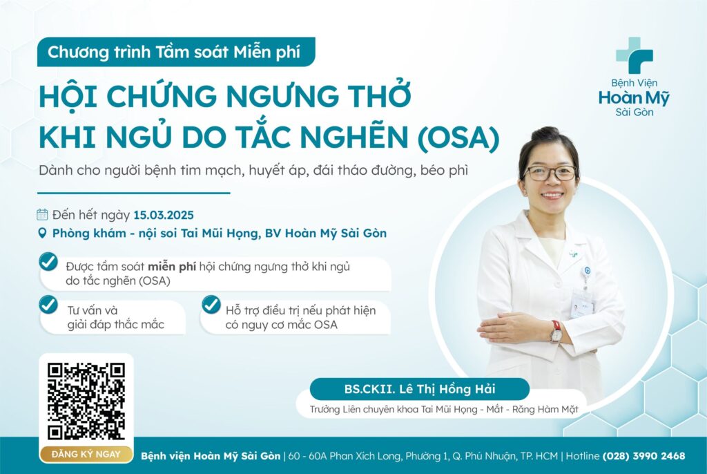 Tầm soát hội chứng ngưng thở khi ngủ do tắc nghẽn (OSA) miễn phí