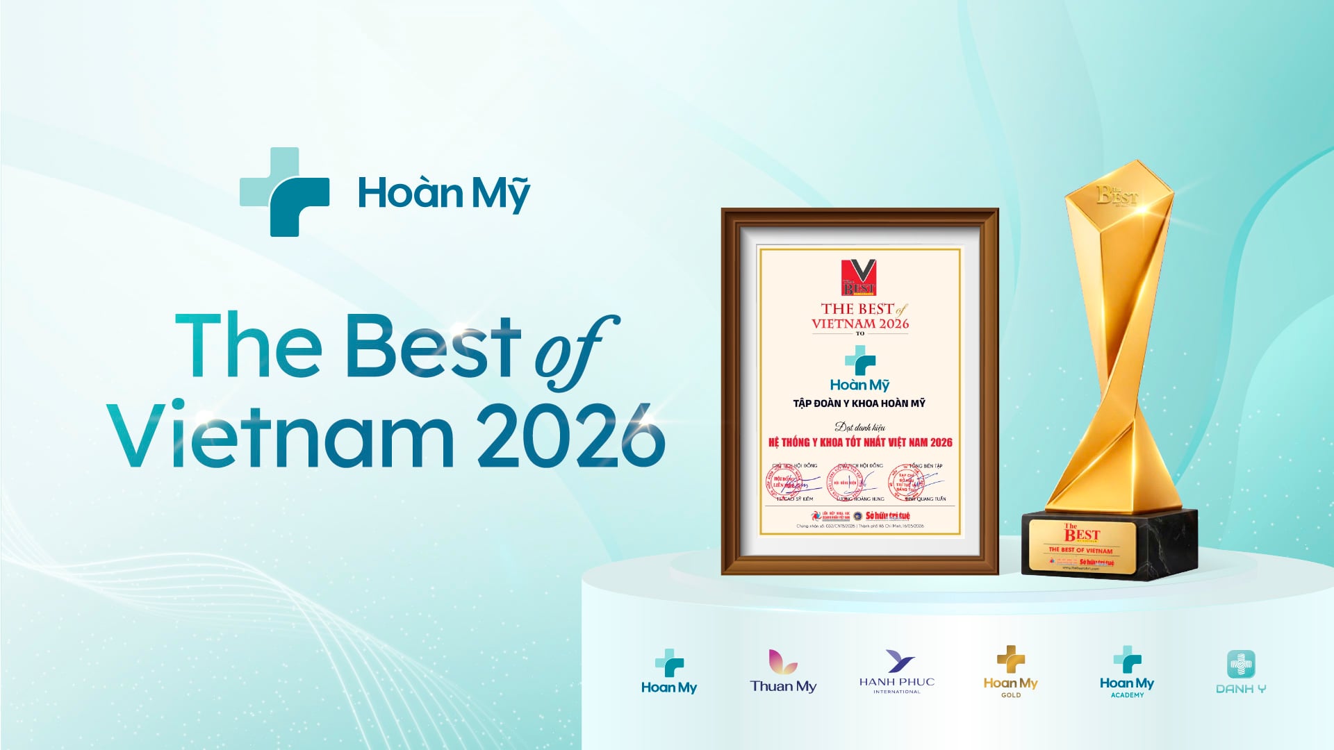 Tập đoàn Y khoa Hoàn Mỹ được vinh danh “Hệ thống Y khoa tốt nhất Việt Nam 2026”