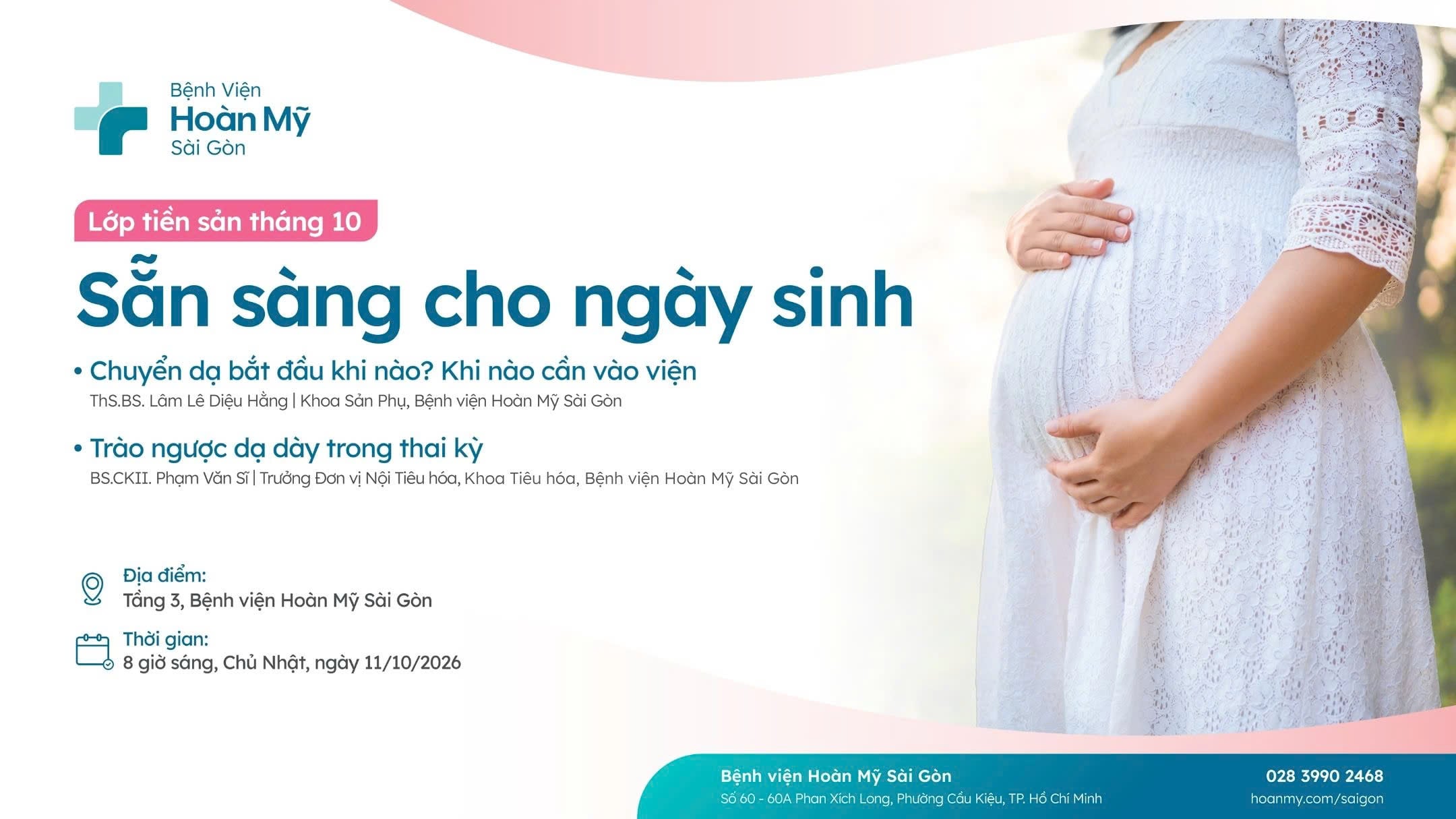Lớp tiền sản tháng 10 : Sẵn sàng cho ngày sinh cùng Bệnh viện Hoàn Mỹ Sài Gòn