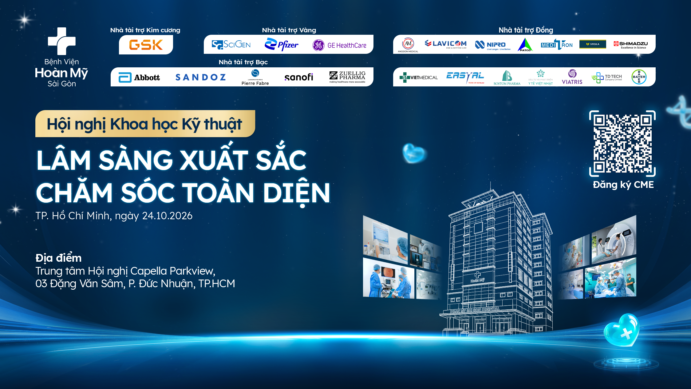 Hội nghị khoa học kỹ thuật bệnh viện Hoàn Mỹ Sài Gòn 2026. Chủ đề “Lâm Sàng Xuất Sắc – Chăm Sóc Toàn Diện” 